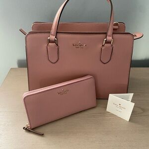 Kate Spade Blush Pink Satchel and Wallet